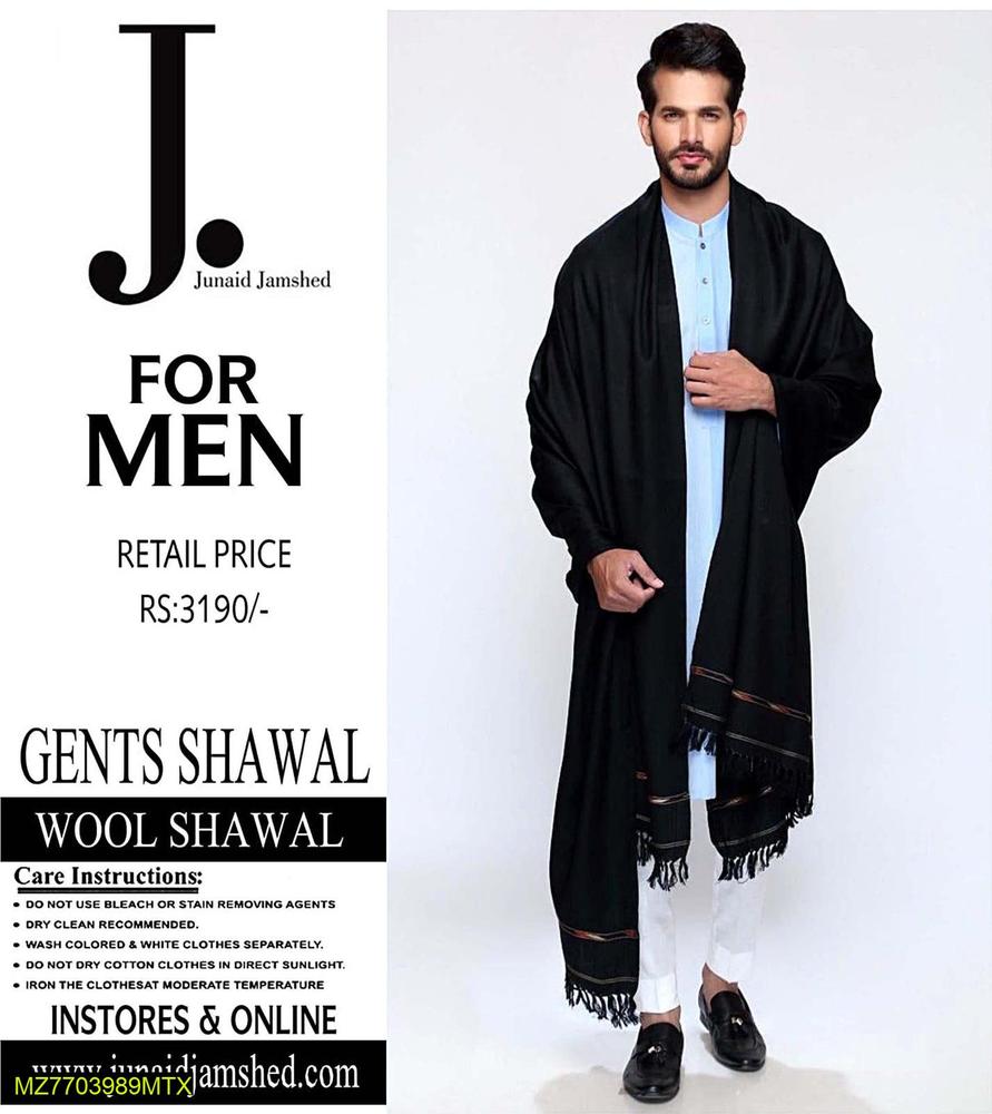 J. Men's Wool Plain Shawl