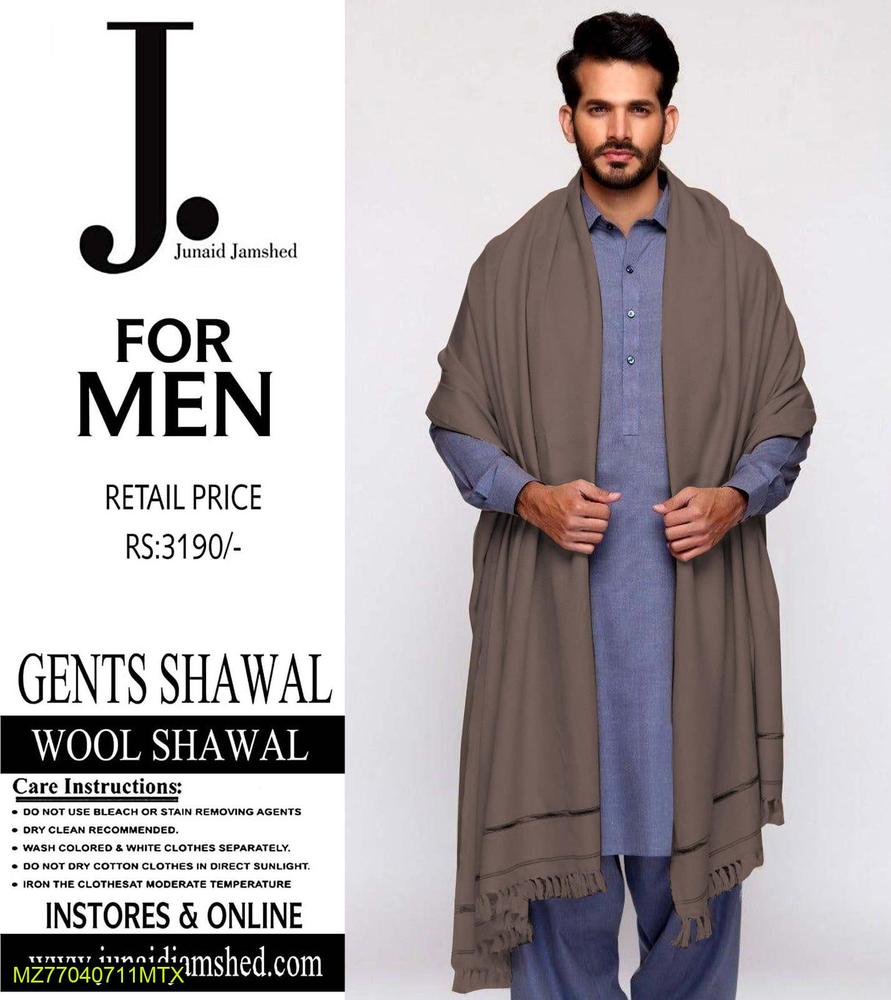 J. Men's Wool Plain Shawl